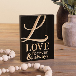 L Love Forever And Always Word Block