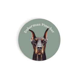 Ceramic Car Coaster - Doberman Pinscher