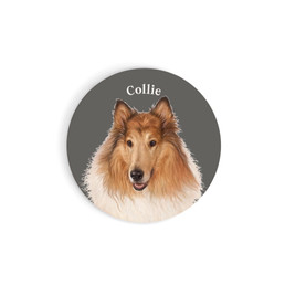 Ceramic Car Coaster -Collie