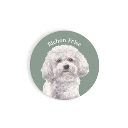Ceramic Car Coaster - Bichon Frise