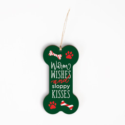 Ornament Bone Warm Wishes Sloppy Kisses