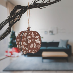 3D Ornament - Brown Pumpkin