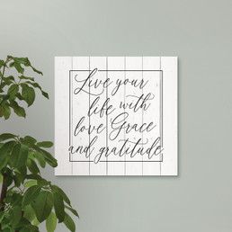 Live Your Life With Love, Grace & Gratitude Pallet Decor