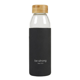 Bamboo Lid Water Bottle - Be Strong