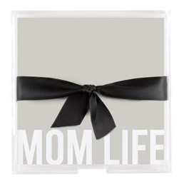Square Notepaper with Acrylic Tray - Mom Life