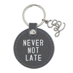 Face to Face Leather Key Tag - Never Not Late