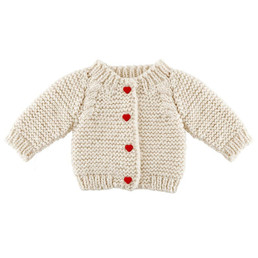Cozy Knit Sweater - Heart Buttons