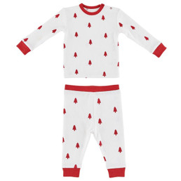 Waffle Knit Two-Piece Pajama Set - Trees 6-12 mo