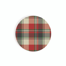 Christmas Car Coasters (Retail Pack) - Cream Plaid