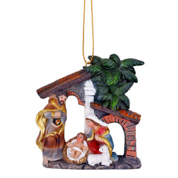 Nativity with Palms Ornament - 2/pk