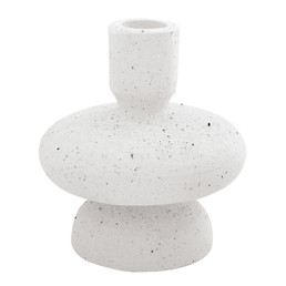 White Ceramic Taper Candleholder