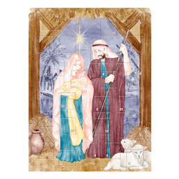 Watercolor Holy Family Advent Calendar - 12/pk