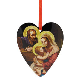 Holy Family Heart Ornament - 12/pk