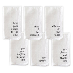 Face to Face Dinner Napkin Set - Mind Your Manners Face to Face Dinner Napkin Set - Mind Your Manners