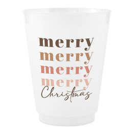 Gold Foil Frost Cups - Merry Christmas - Set of 8 Gold Foil Frost Cups - Merry Christmas - Set of 8