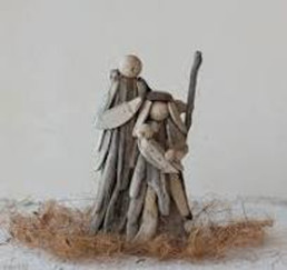 Driftwood Holy Family Figurine