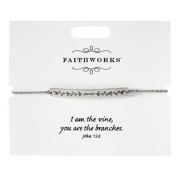 Bar Bracelet - Jesus is the Vine - Silver