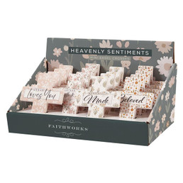 Filled Display - Mini Easel Crosses - Heavenly Sentiments - 16 pcs Filled Display - Mini Easel Crosses - Heavenly Sentiments - 16 pcs