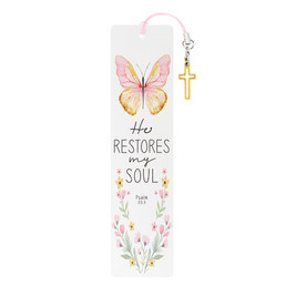 He Restores My Soul Bookmark With Charm - 12pk