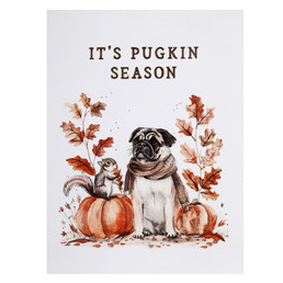 Pugkin Season Wood Block