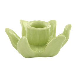 Green Blossom Taper Candleholder