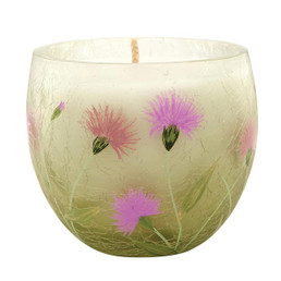 Hand Painted Floral Candle