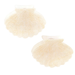 Claw Clips - White Shells - Set of 2