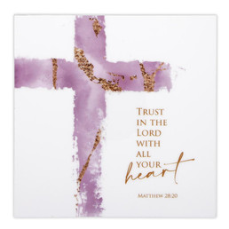 Trust in the Lord Pink Cross Plaque