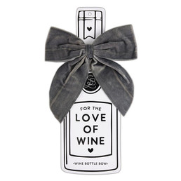 Velvet Wine Bottle Bow - Charcoal