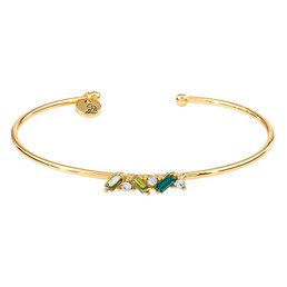 Crystal Bangle - Green Bar