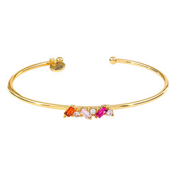 Crystal Bangle - Hot Pink Cluster