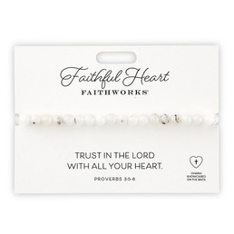 Stone Bracelet - Faithful Heart- White