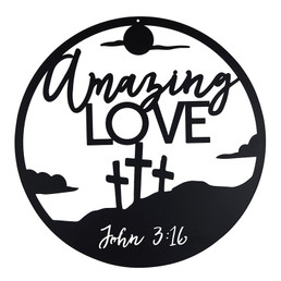 Amazing Love Silhouette Metal Wall Sign