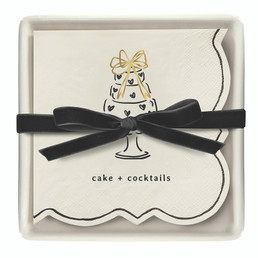 Ceramic Guest Napkin Tray + Napkins - Cake + Cocktails