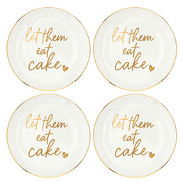 Ceramic Dessert Plates - Let Them Eat Cake - Set of 4
