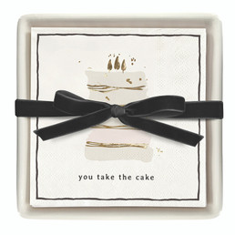 Ceramic Guest Napkin Tray + Napkins - You Take the Cake