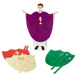 Liturgical Colors Priest and Chasubles Play Set - 18 sets/pk