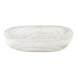Paulownia Dough Bowl - White
