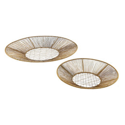 Shallow Golden Basket - Set of 2
