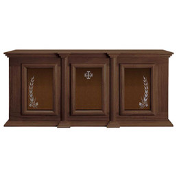 Holy Trinity Walnut Ambry Display Cabinet