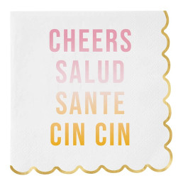 Paper Napkins with Scallop - Cheers