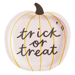 Shaped Paper Plates - Trick or Treat Pumpkin