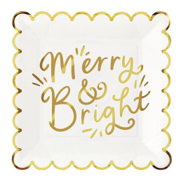Foil Scalloped Plates - Merry + Bright