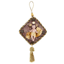 Bronze Diamond Christ Child Pillow Ornament