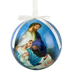 Come Let Us Adore Him Decoupage Ornament - 6/pk