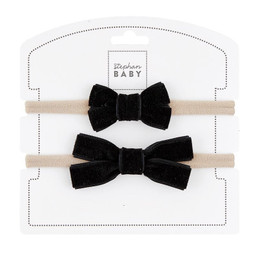 Headband Set - Fancy Black Bow - Set Of 2