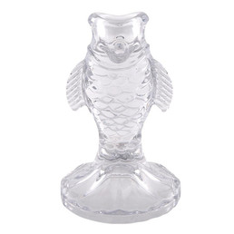 Clear Glass Fish Taper Candleholder