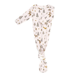 Knotted Gown - Pink Woodland 0-3mo