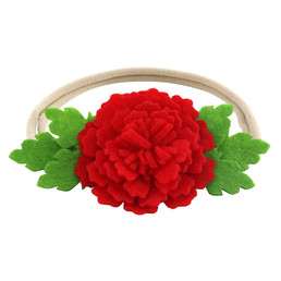 Felt Headband - Red Rose