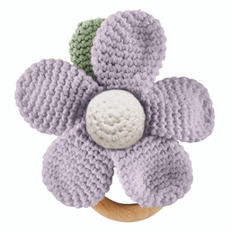 Knit Rattle - Flower